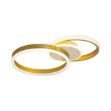 Gold Led Circle Flush Light: Contemporary Acrylic Ceiling Fixture With Warm/White Illumination