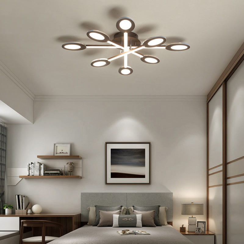 Starburst Led Semi Flush Ceiling Light In Warm/White Minimalistic Design Acrylic 31.5’/45’ Wide