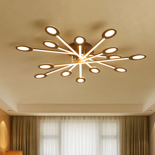 Starburst Led Semi Flush Ceiling Light In Warm/White Minimalistic Design Acrylic 31.5’/45’ Wide