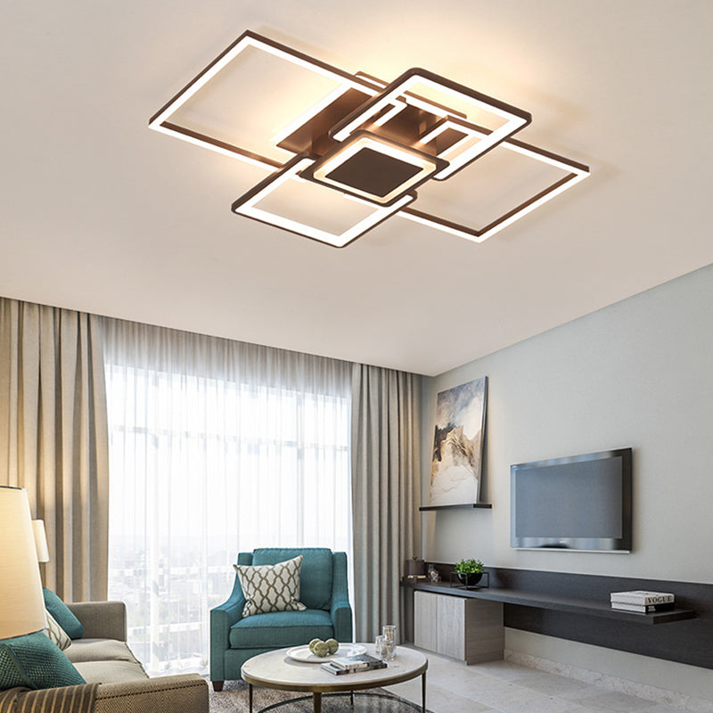 Simple Acrylic Led Flush Mount Ceiling Light Fixture - 21.5/25.5/31.5 Wide White/Coffee Warm/White