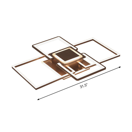 Simple Acrylic Led Flush Mount Ceiling Light Fixture - 21.5/25.5/31.5 Wide White/Coffee Warm/White