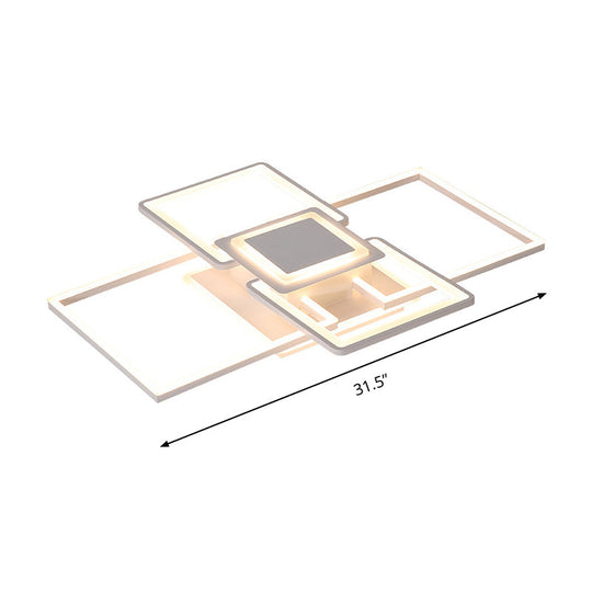 Simple Acrylic Led Flush Mount Ceiling Light Fixture - 21.5/25.5/31.5 Wide White/Coffee Warm/White
