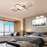 Modernist Acrylic Led Brown Ceiling Light Fixture - Rectangle Flushmount Warm/White 27.5/41 Wide