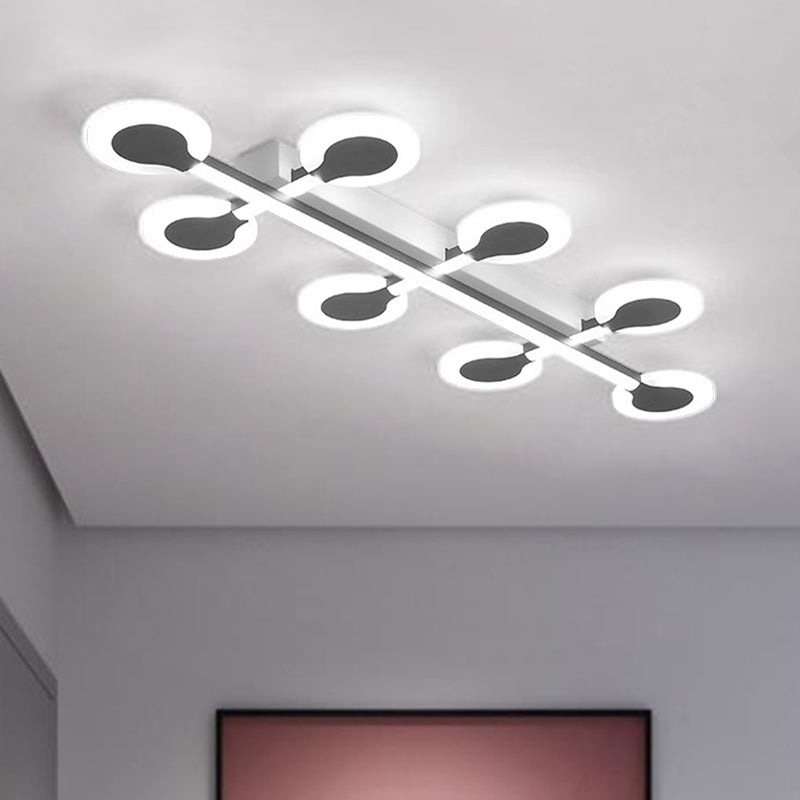 Contemporary Brown Acrylic Flush Mount Ceiling Lamp With Warm/White Light - 8/10/12 Bulbs