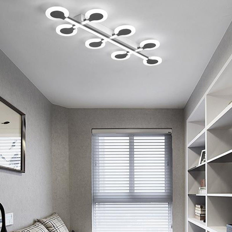 Contemporary Brown Acrylic Flush Mount Ceiling Lamp With Warm/White Light - 8/10/12 Bulbs 31.5/39/47