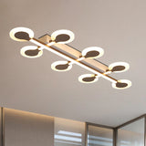 Contemporary Brown Acrylic Flush Mount Ceiling Lamp With Warm/White Light - 8/10/12 Bulbs 31.5/39/47