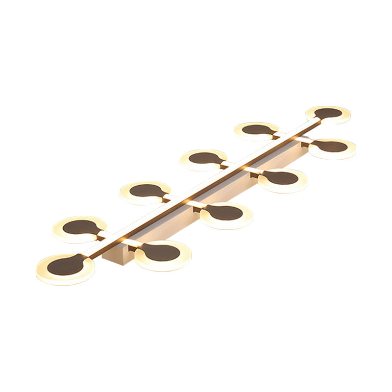 Contemporary Brown Acrylic Flush Mount Ceiling Lamp With Warm/White Light - 8/10/12 Bulbs