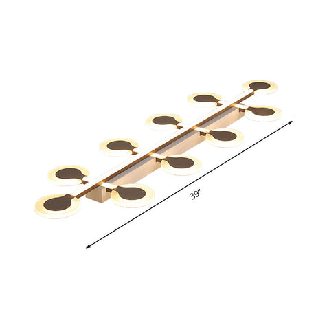 Contemporary Brown Acrylic Flush Mount Ceiling Lamp With Warm/White Light - 8/10/12 Bulbs 31.5/39/47