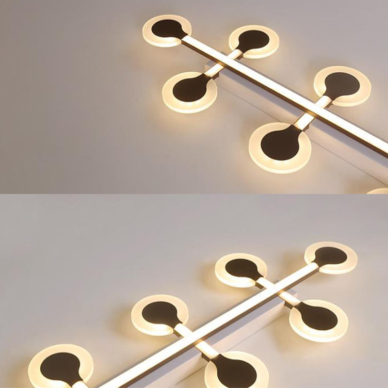 Contemporary Brown Acrylic Flush Mount Ceiling Lamp With Warm/White Light - 8/10/12 Bulbs