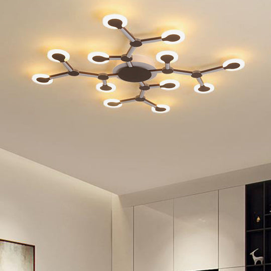 Minimalist Acrylic Flushmount Starburst Ceiling Light Fixture In Warm/White - 33.5’/39’ Wide