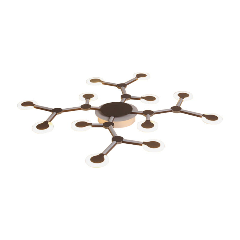 Minimalist Acrylic Flushmount Starburst Ceiling Light Fixture In Warm/White - 33.5’/39’ Wide