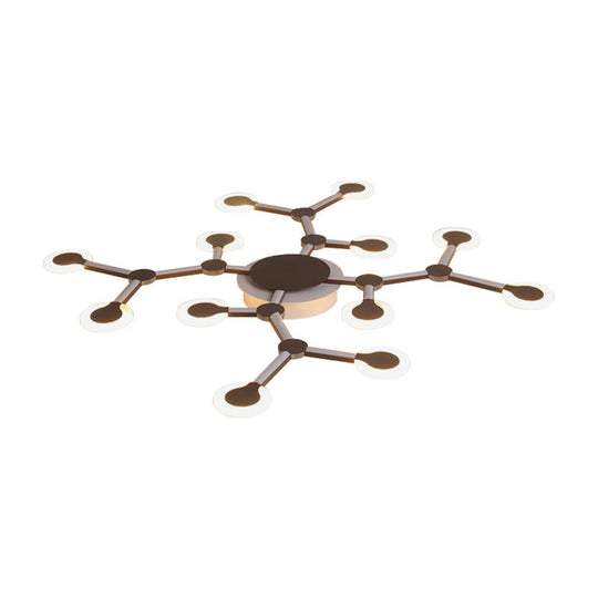 Minimalist Acrylic Flushmount Starburst Ceiling Light Fixture In Warm/White - 33.5’/39’ Wide