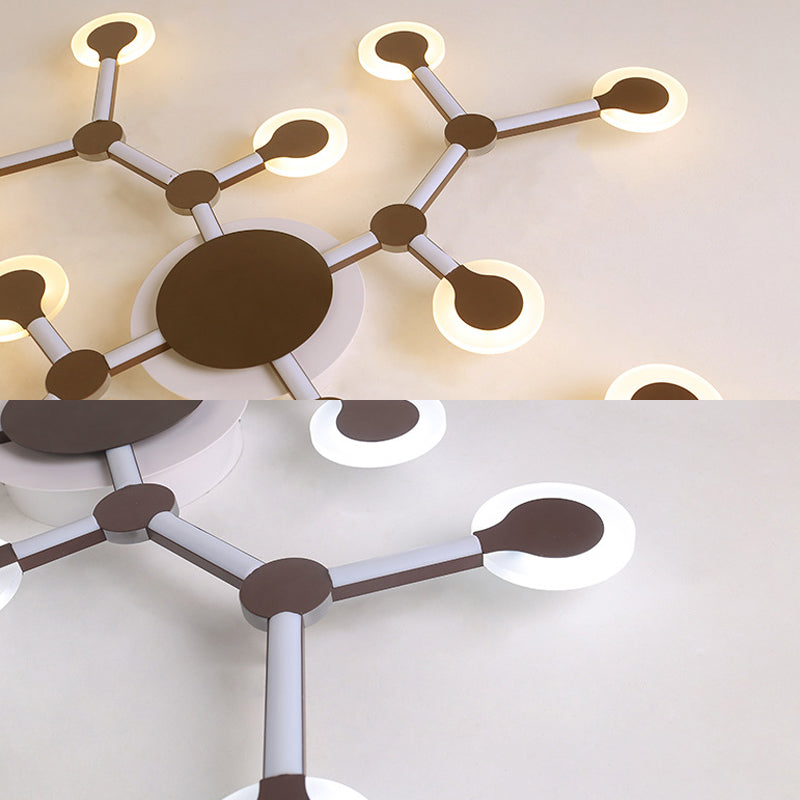 Minimalist Acrylic Flushmount Starburst Ceiling Light Fixture In Warm/White - 33.5’/39’ Wide