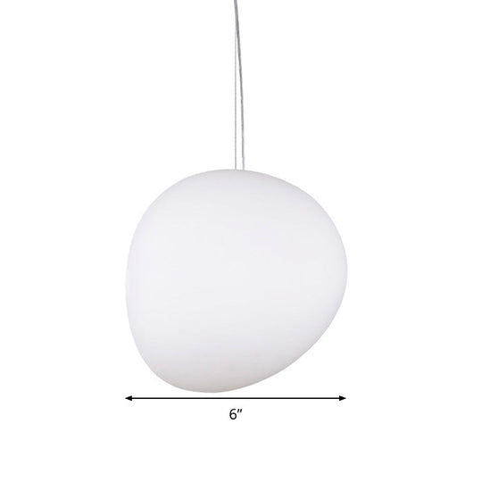 Suspension ovale en verre blanc - 6"/9"/12,5" de large - Style simple - Kit de lampe suspendue à 1 lampe
