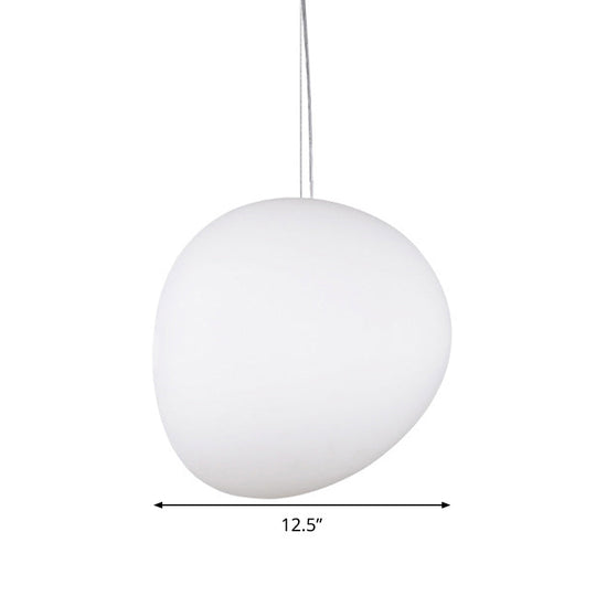 Suspension ovale en verre blanc - 6"/9"/12,5" de large - Style simple - Kit de lampe suspendue à 1 lampe