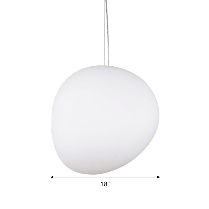Suspension ovale en verre blanc - 6"/9"/12,5" de large - Style simple - Kit de lampe suspendue à 1 lampe