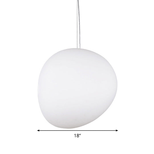 Suspension ovale en verre blanc - 6"/9"/12,5" de large - Style simple - Kit de lampe suspendue à 1 lampe