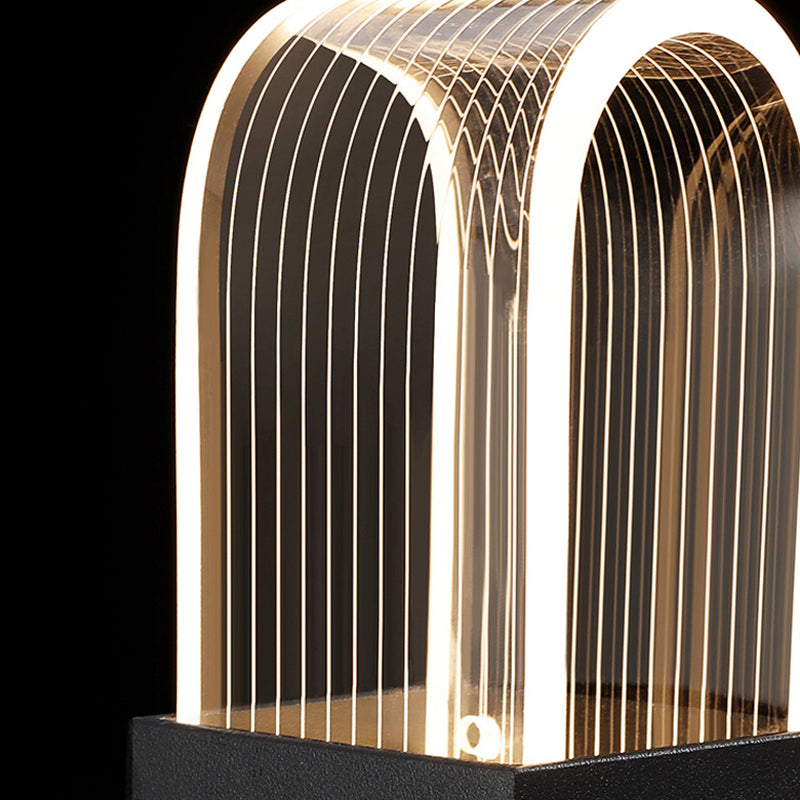 Modern Oval Chandelier Light - Acrylic 6/8/12 Heads Living Room Hanging Lamp With Black Rod