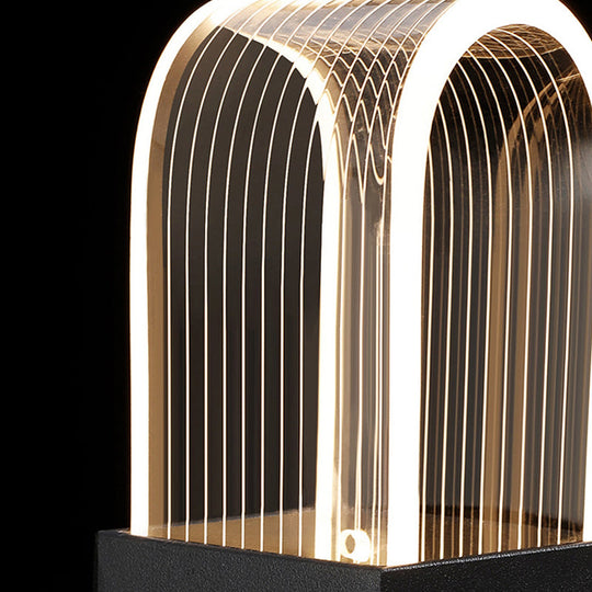 Modern Oval Chandelier Light - Acrylic 6/8/12 Heads Living Room Hanging Lamp With Black Rod