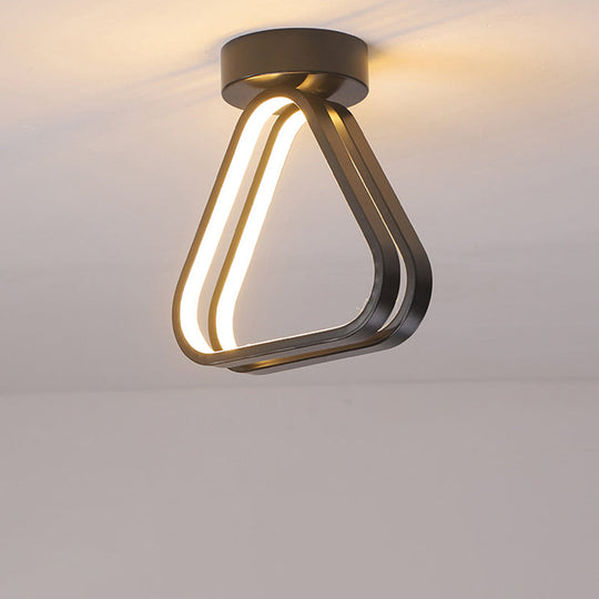 Modern Triangle Acrylic Led Ceiling Light In Black/White With Multiple Color Options Black / Warm