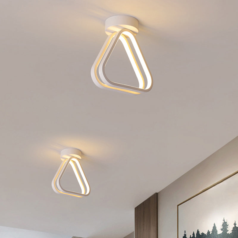 Modern Triangle Acrylic Led Ceiling Light In Black/White With Multiple Color Options