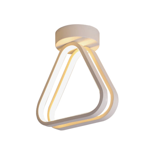 Modern Triangle Acrylic Led Ceiling Light In Black/White With Multiple Color Options