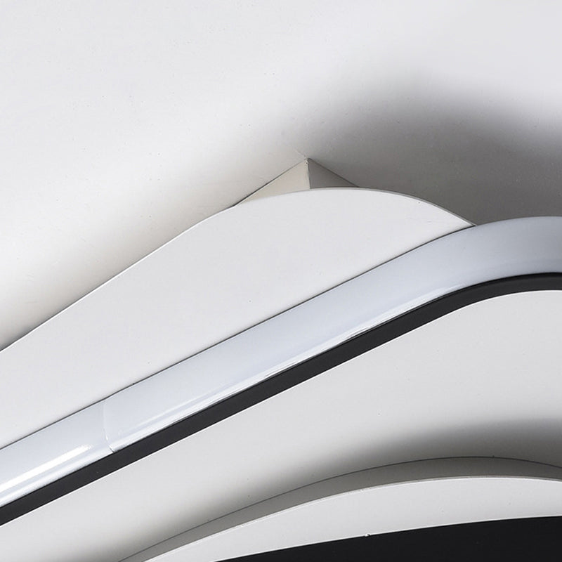 Contemporary Black Acrylic Triangle Ceiling Lamp With Warm/White Led Flush Mount