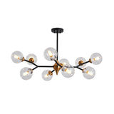 Nordic Bubble Hanging Lamp Kit - Clear/Amber/Smoke Gray 6/10 Head Chandelier For Dining Room