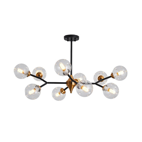 Nordic Bubble Hanging Lamp Kit - Clear/Amber/Smoke Gray 6/10 Head Chandelier For Dining Room
