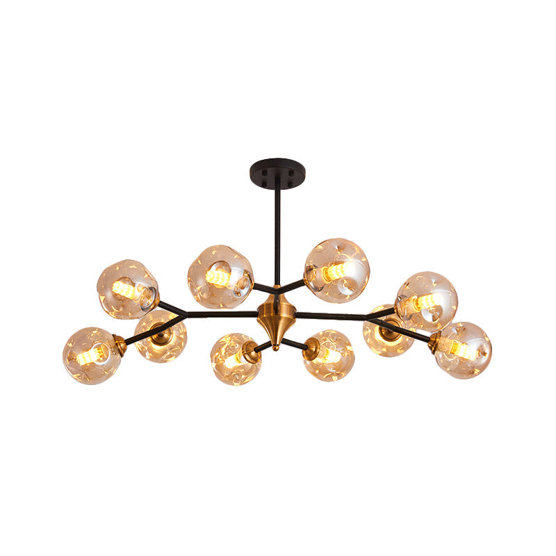 Nordic Bubble Hanging Lamp Kit - Clear/Amber/Smoke Gray 6/10 Head Chandelier For Dining Room