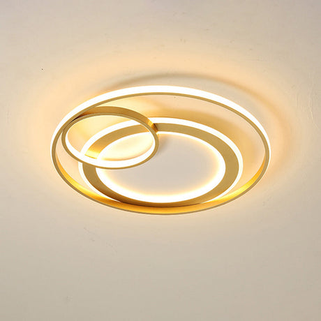 18/21.5 Contemporary Acrylic Wide Ring Ceiling Light In Black/Gold - Led Flush Mount Lamp With