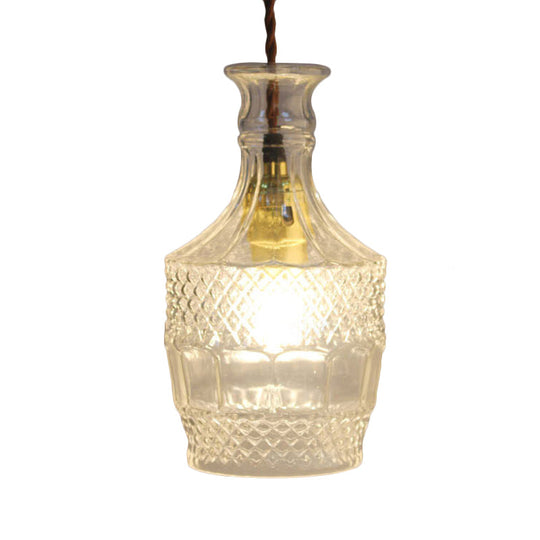Modern Prism Glass Bottle Pendant Light For Dining Room Ceiling