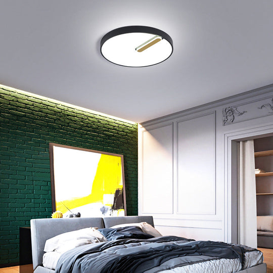 Minimalist Round Ceiling Light With Led & Remote - Black/White Acrylic 18/21.5 Wide Warm/White