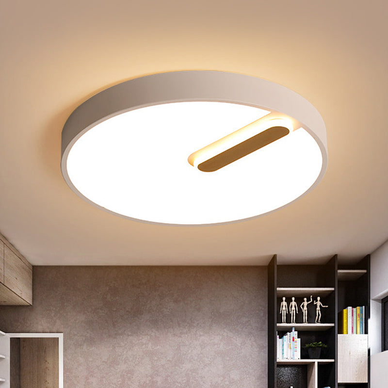 Minimalist Round Ceiling Light With Led & Remote - Black/White Acrylic 18/21.5 Wide Warm/White