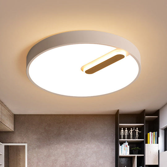 Minimalist Round Ceiling Light With Led & Remote - Black/White Acrylic 18/21.5 Wide Warm/White