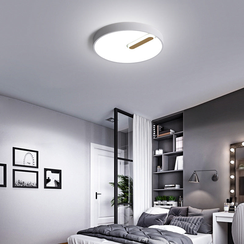 Minimalist Round Ceiling Light With Led & Remote - Black/White Acrylic 18/21.5 Wide Warm/White
