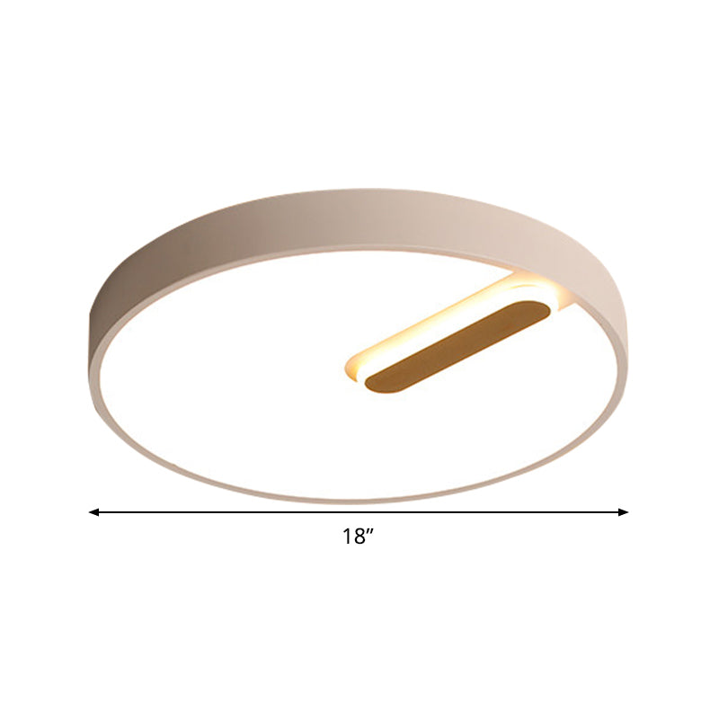 Minimalist Round Ceiling Light With Led & Remote - Black/White Acrylic 18/21.5 Wide Warm/White