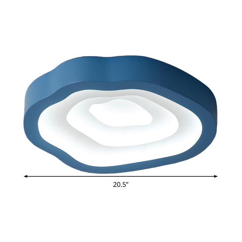 Contemporary Cloud Led Flushmount Ceiling Light Fixture In Black/Yellow/Blue - Warm/White Options