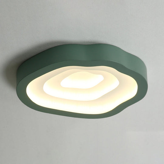 Contemporary Cloud Led Flushmount Ceiling Light Fixture In Black/Yellow/Blue - Warm/White Options
