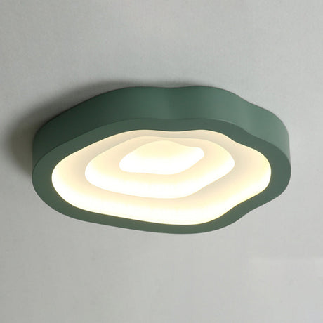 Contemporary Cloud Led Flushmount Ceiling Light Fixture In Black/Yellow/Blue - Warm/White Options