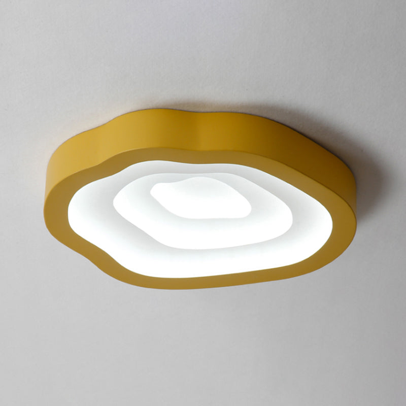 Contemporary Cloud Led Flushmount Ceiling Light Fixture In Black/Yellow/Blue - Warm/White Options