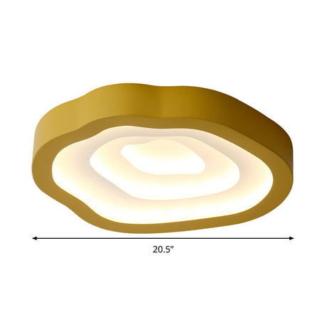 Contemporary Cloud Led Flushmount Ceiling Light Fixture In Black/Yellow/Blue - Warm/White Options