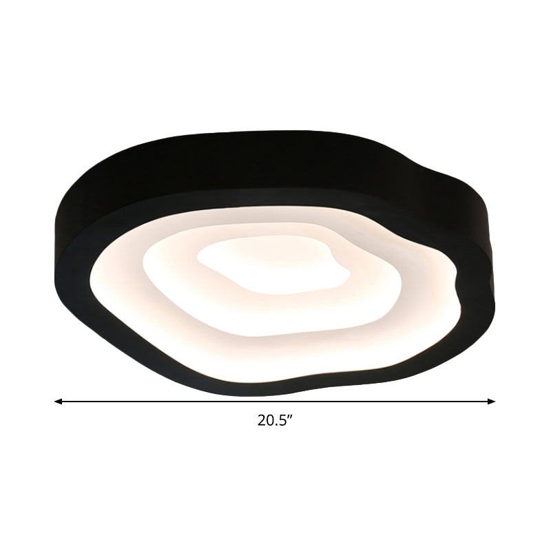 Contemporary Cloud Led Flushmount Ceiling Light Fixture In Black/Yellow/Blue - Warm/White Options