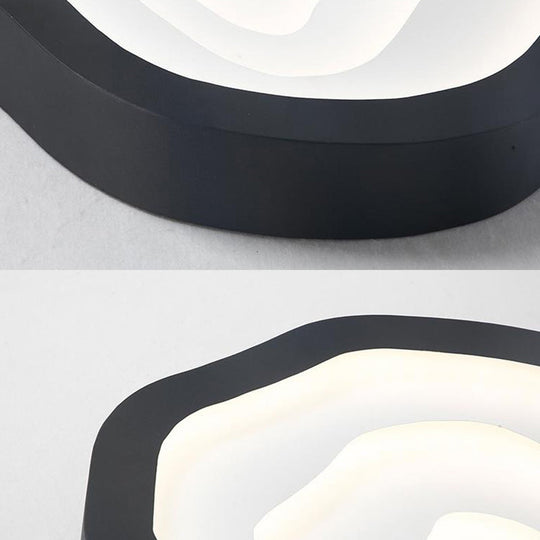 Contemporary Cloud Led Flushmount Ceiling Light Fixture In Black/Yellow/Blue - Warm/White Options