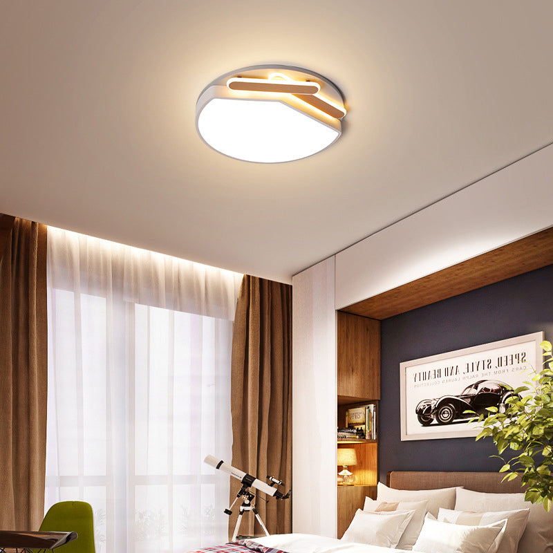 Contemporary Round Metal Ceiling Mounted Fixture: Gold/Black & White Led Light (16.5/20.5) -