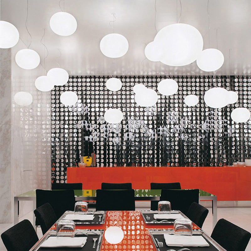 Minimalist White Glass Oval Pendant Lamp - 1 Head 9.5/18 Wide Ideal For Dining Room