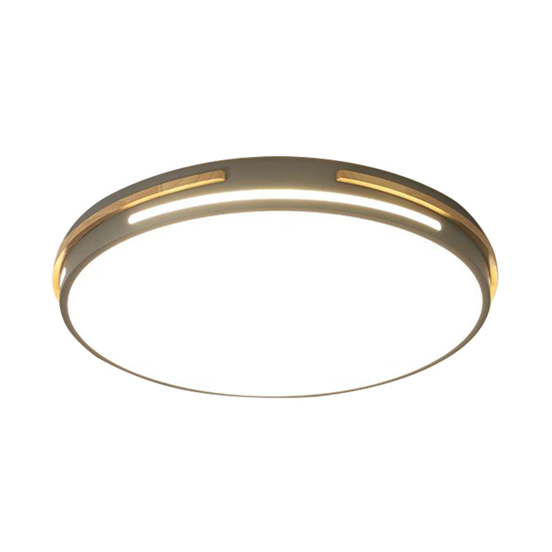 Macaron Metal Led Round Flushmount Ceiling Light Fixture - Grey/White/Green Warm/White 16.5/20.5