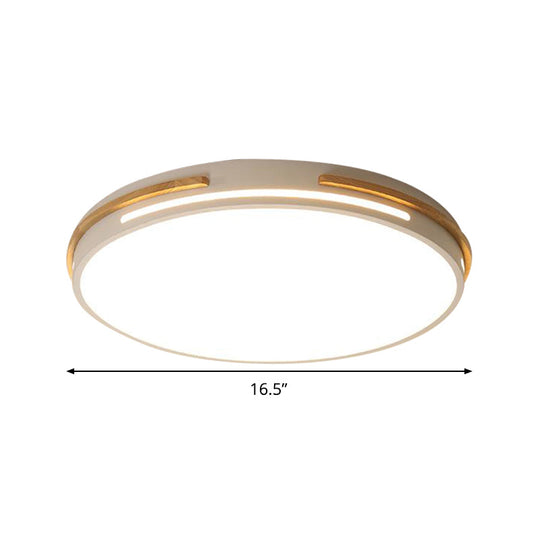 Macaron Metal Led Round Flushmount Ceiling Light Fixture - Grey/White/Green Warm/White