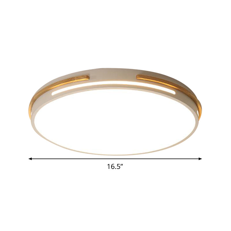 Macaron Metal Led Round Flushmount Ceiling Light Fixture - Grey/White/Green Warm/White 16.5/20.5