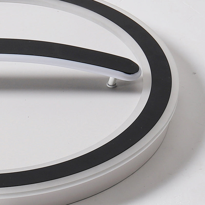Contemporary Circular Ceiling Mount Light - 18’/20.5’ Wide Acrylic Gold/Black & White Led Flush